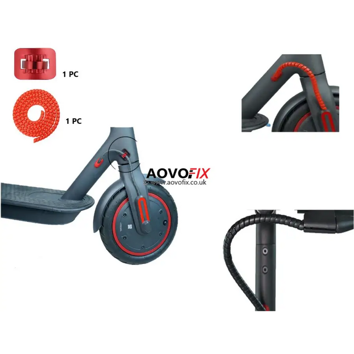 Cable Organizer for AOVO Scooter - Complete set / Red -